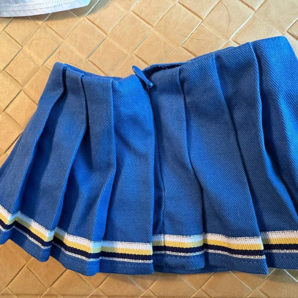 American Girl Cheerleader Pleated Skirt Blue & Gold for 18